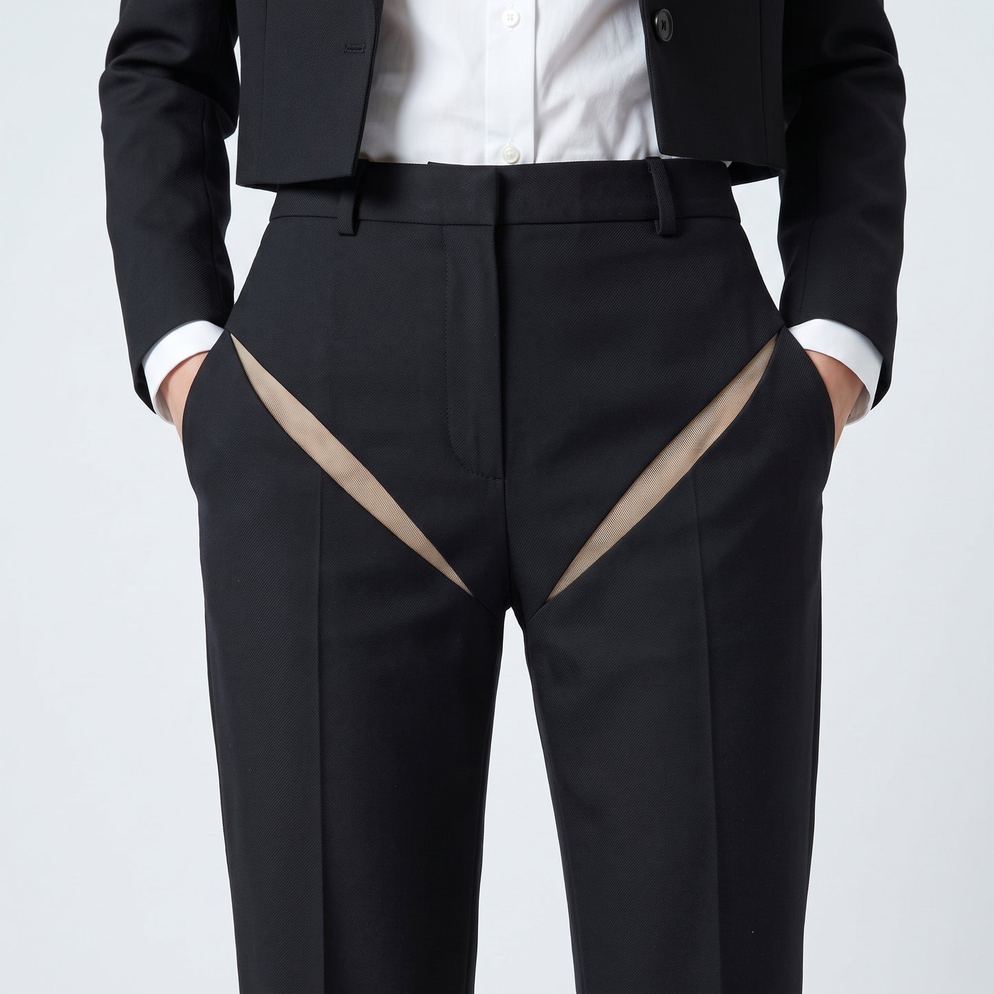 Cutout Detail Tailored Trousers