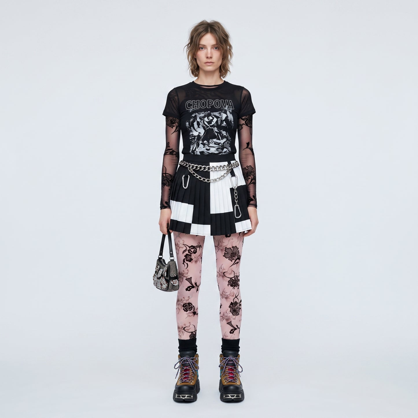 Floral Print Mesh Leggings
