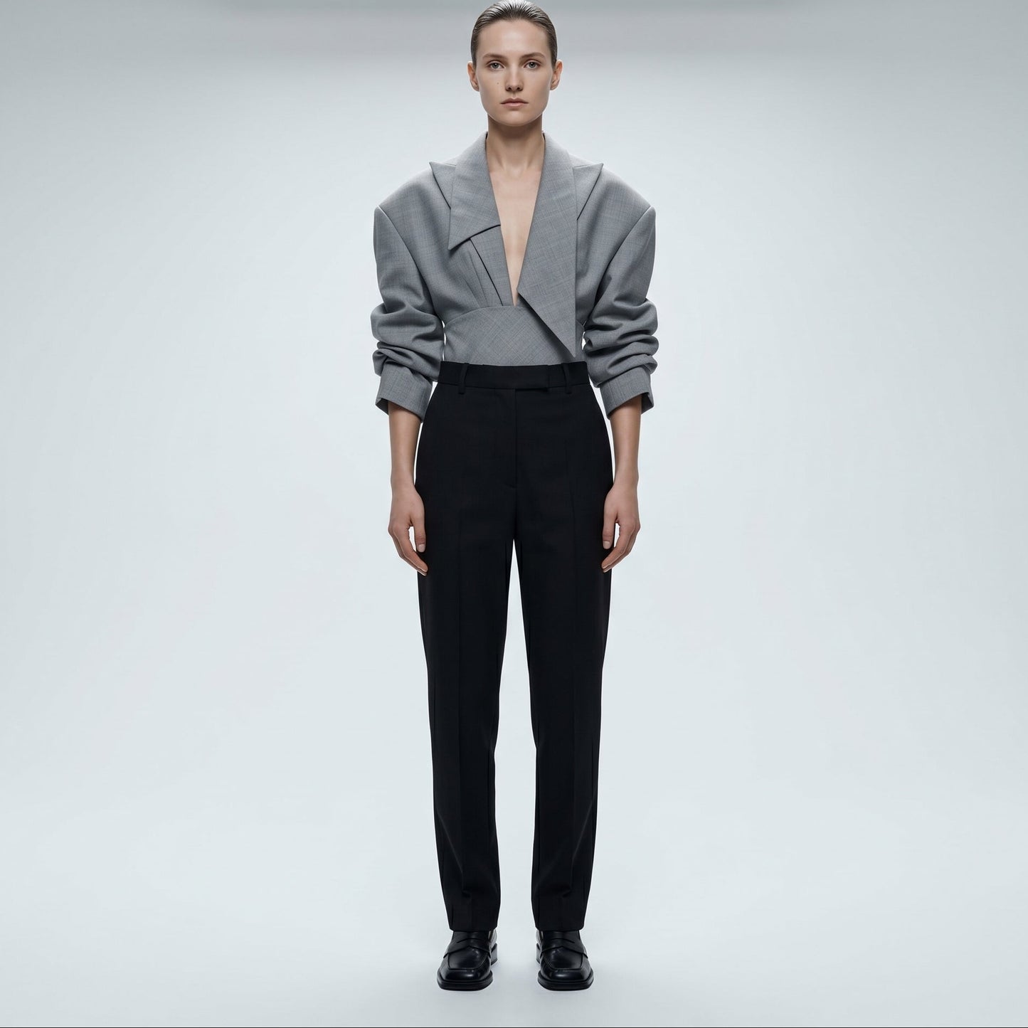 Tailored Grey Blazer Bodysuit