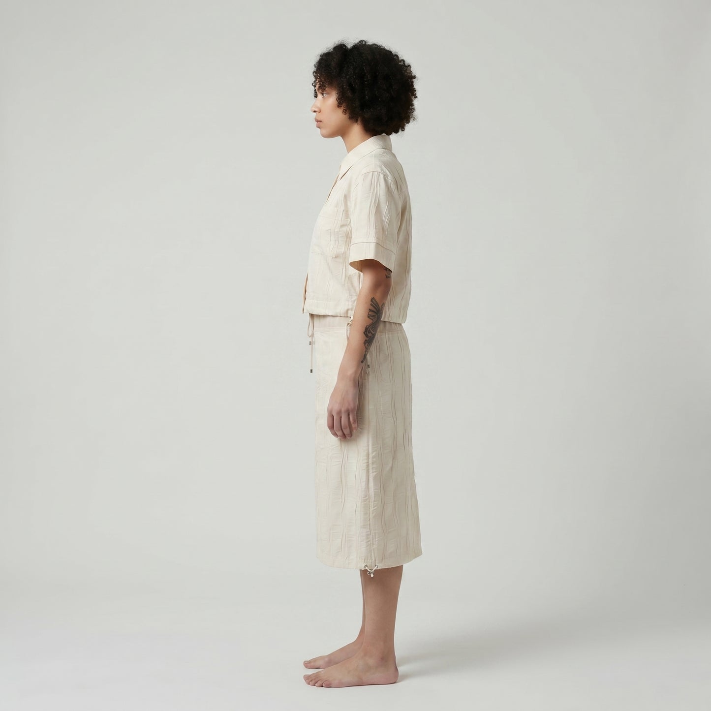 Textured Short Sleeve Button Shirt