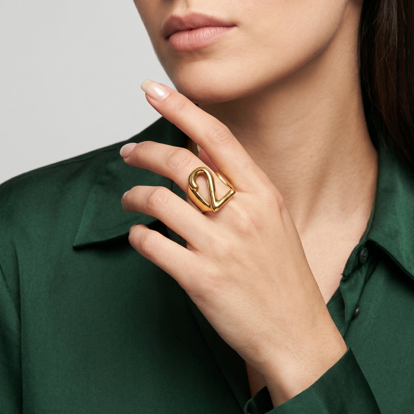 Sculptural Gold Number Ring