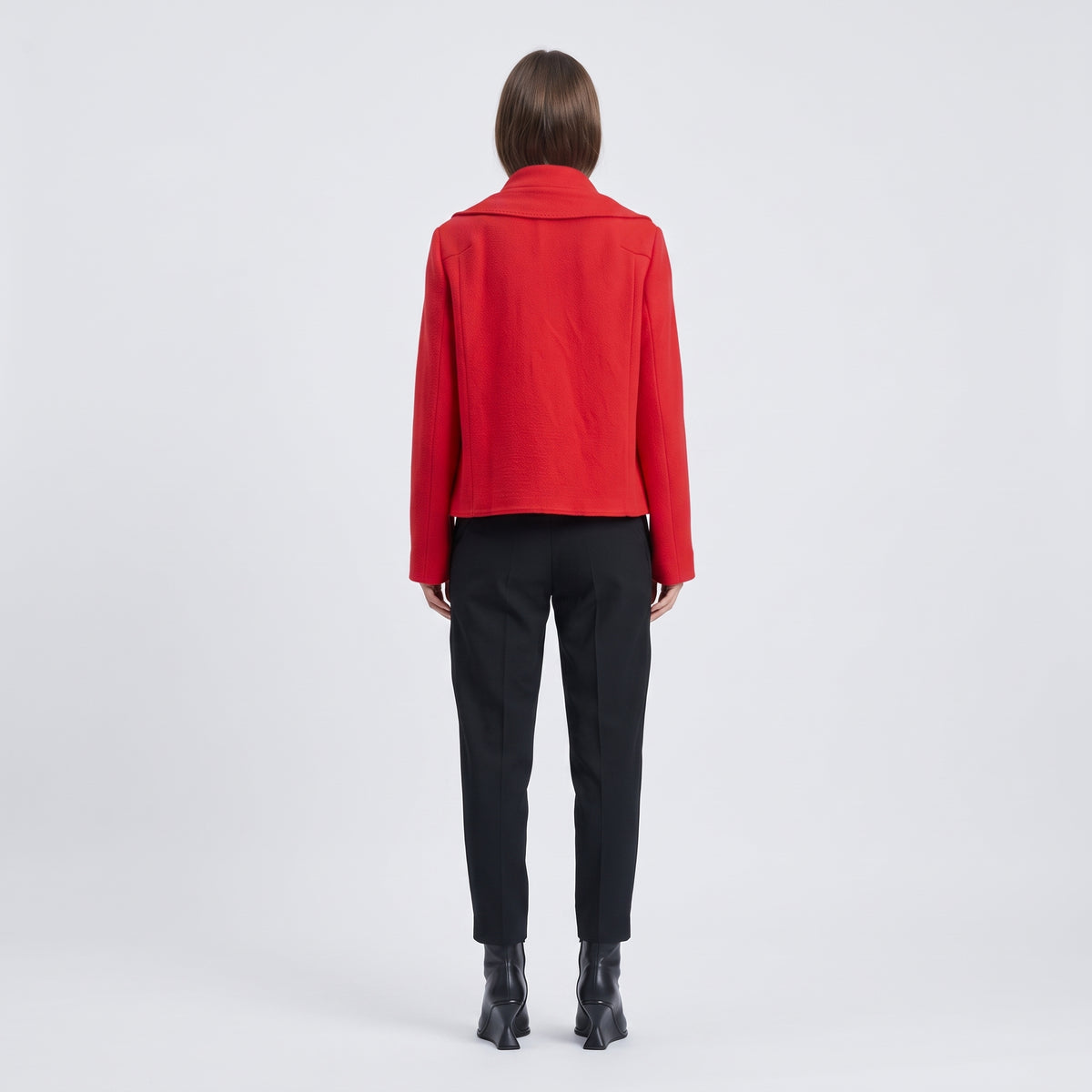 Structured Red Ruffle Jacket