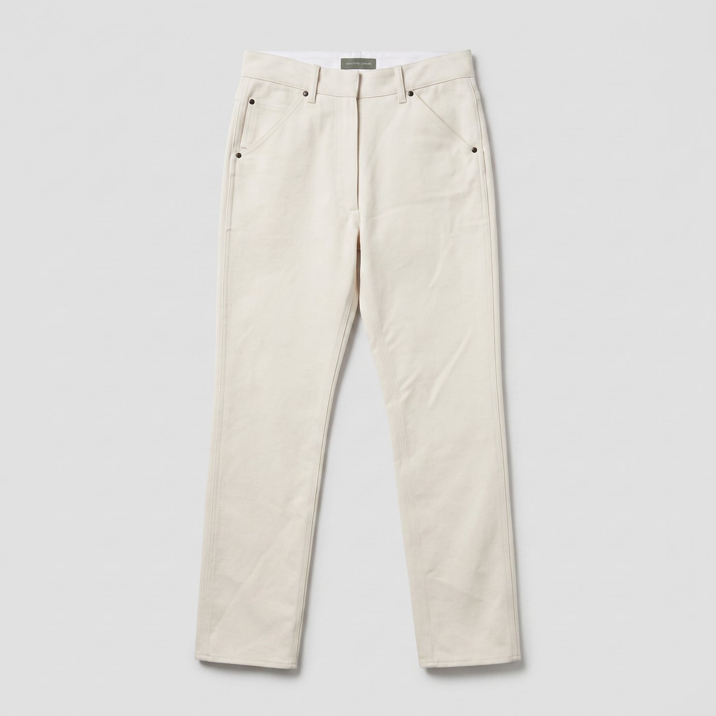 Tailored Off-White Cotton Trousers