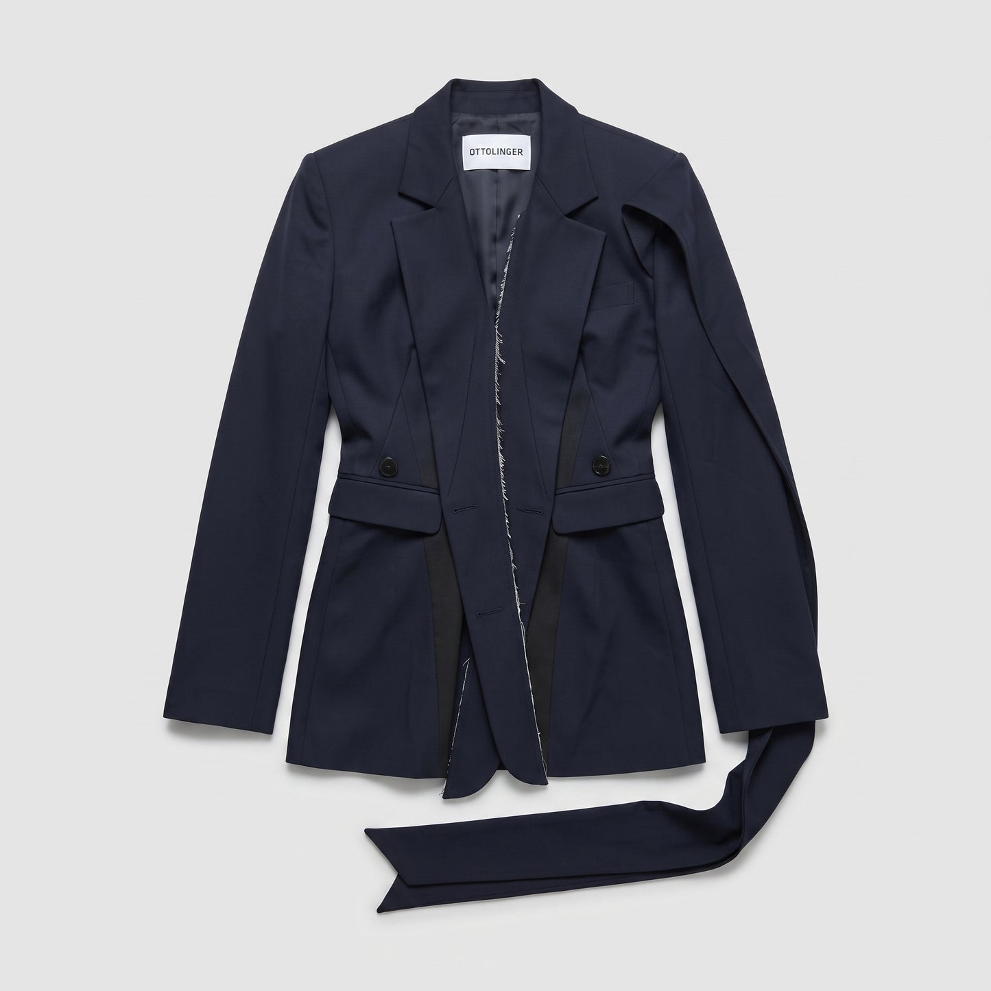 Tailored Navy Deconstructed Blazer