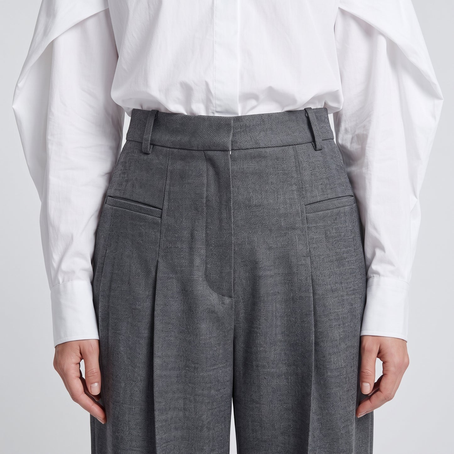 Tailored High-Rise Grey Trousers