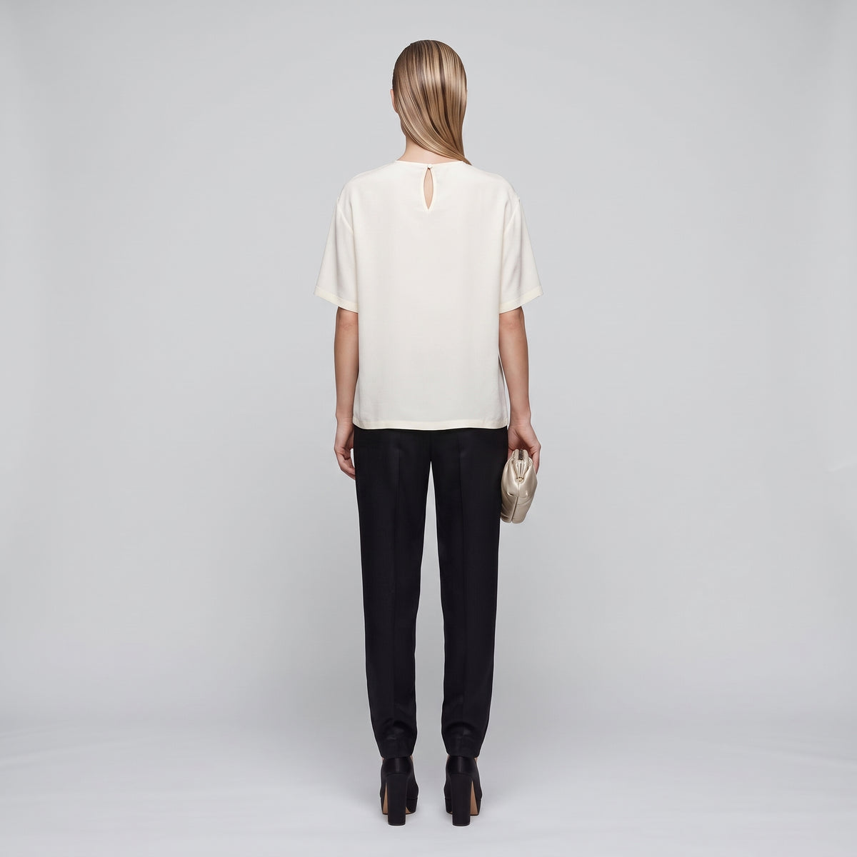 Embellished Silk Crepe Top