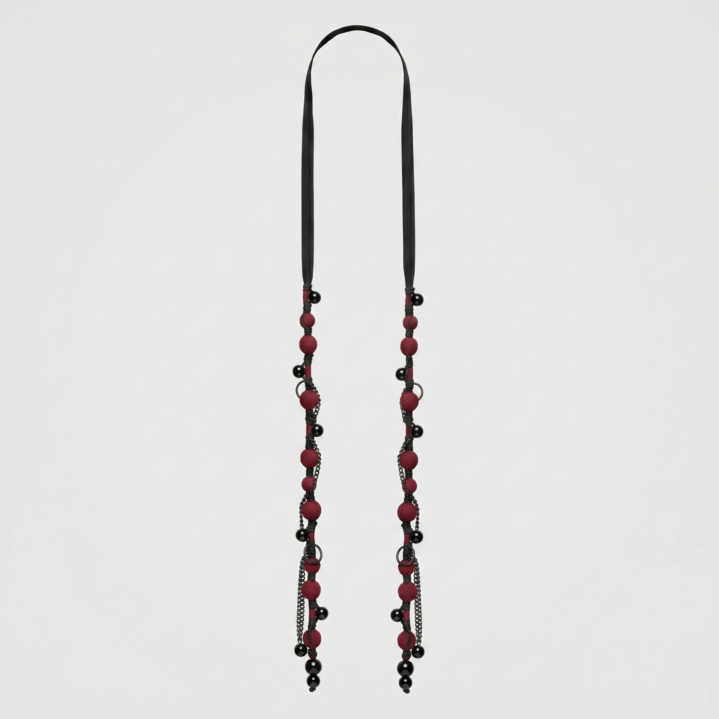Beaded Ribbon Statement Necklace