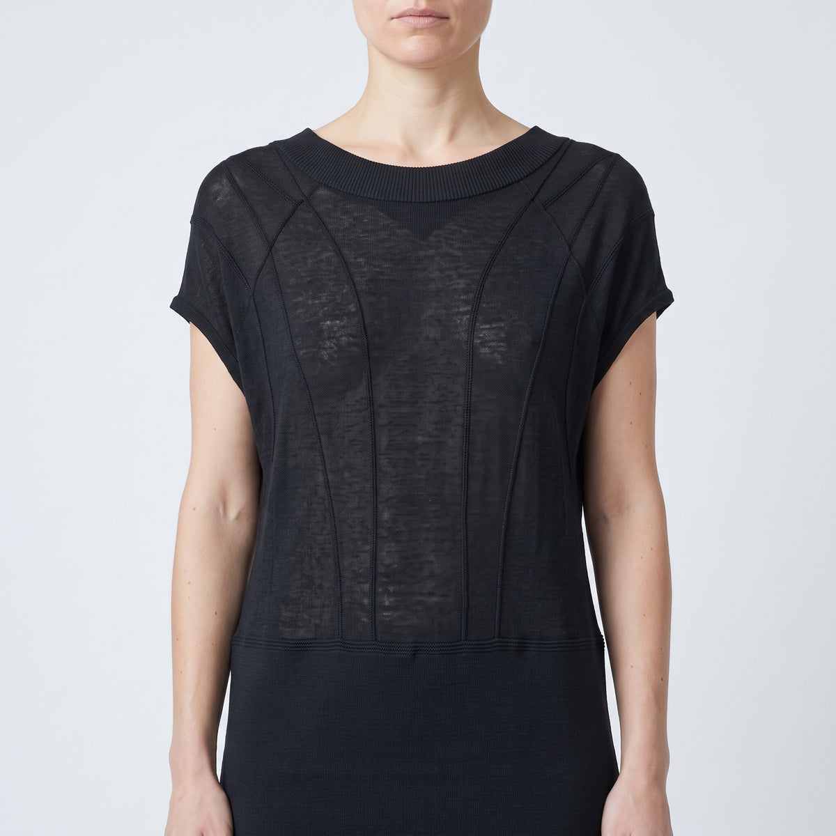 Sheer Panel Sleeveless Top