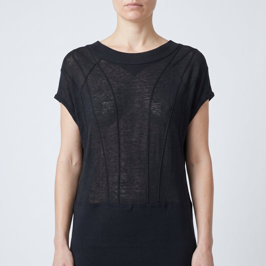 Sheer Panel Sleeveless Top