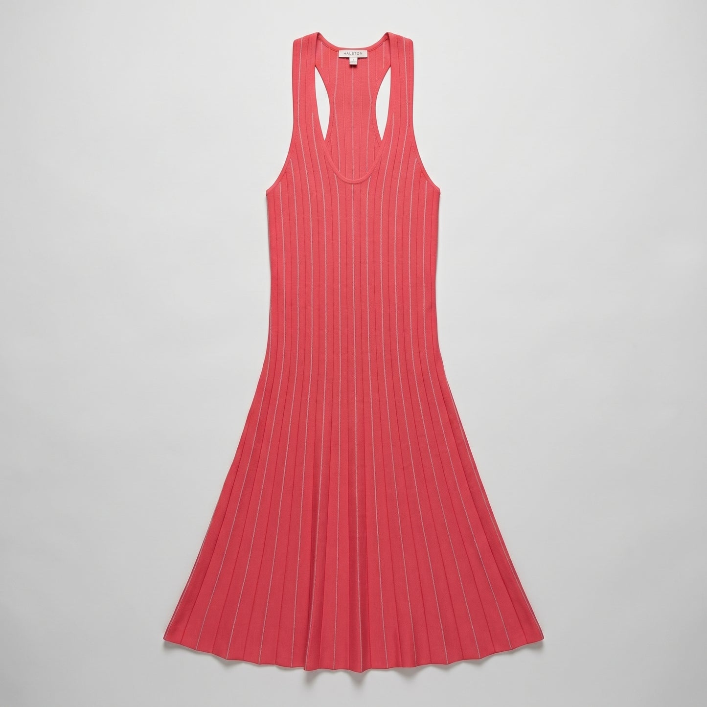 Coral Ribbed Knit Dress