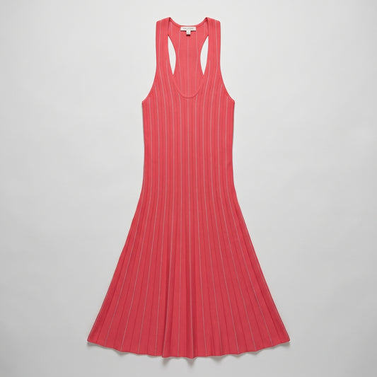 Coral Ribbed Knit Dress