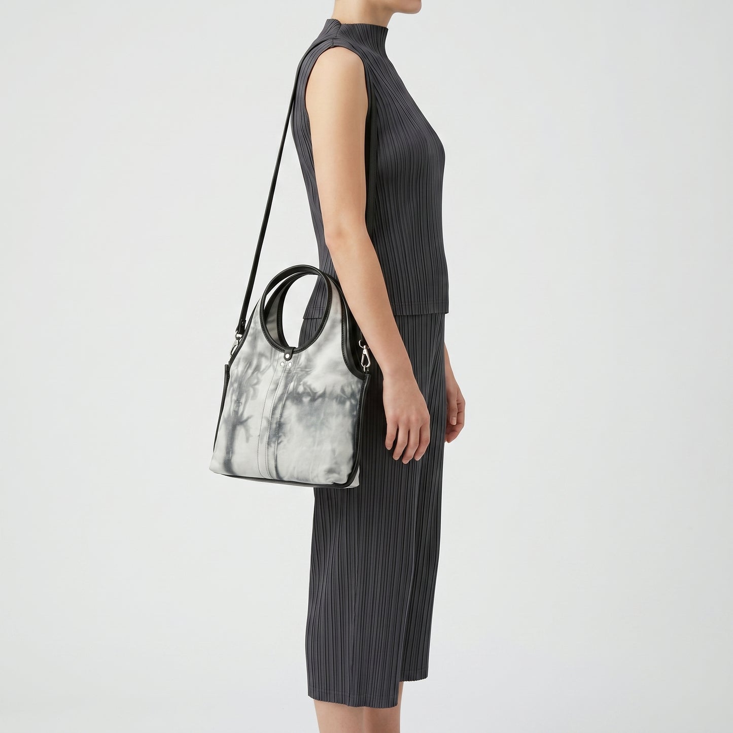 Tie-Dye Leather Tote Bag