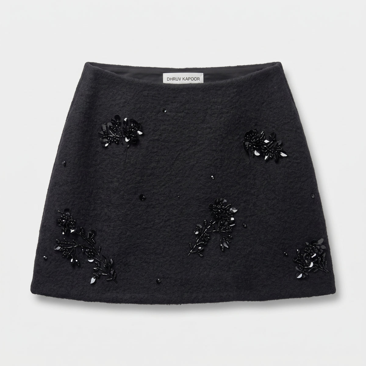 Embellished Wool Felt Mini Skirt