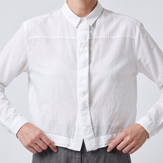 Crisp Ruffled White Cotton Shirt