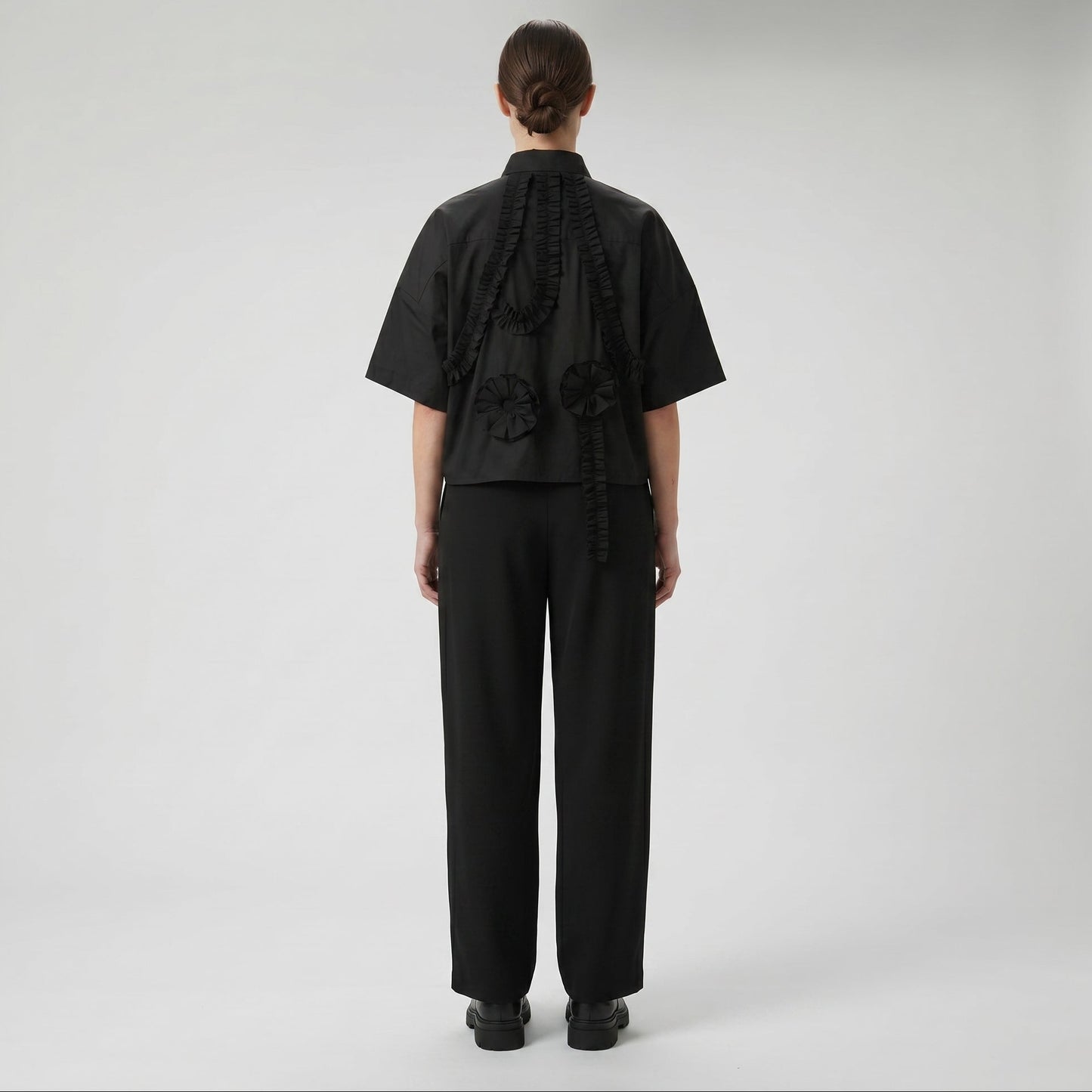 Ruffled Statement Cotton Shirt