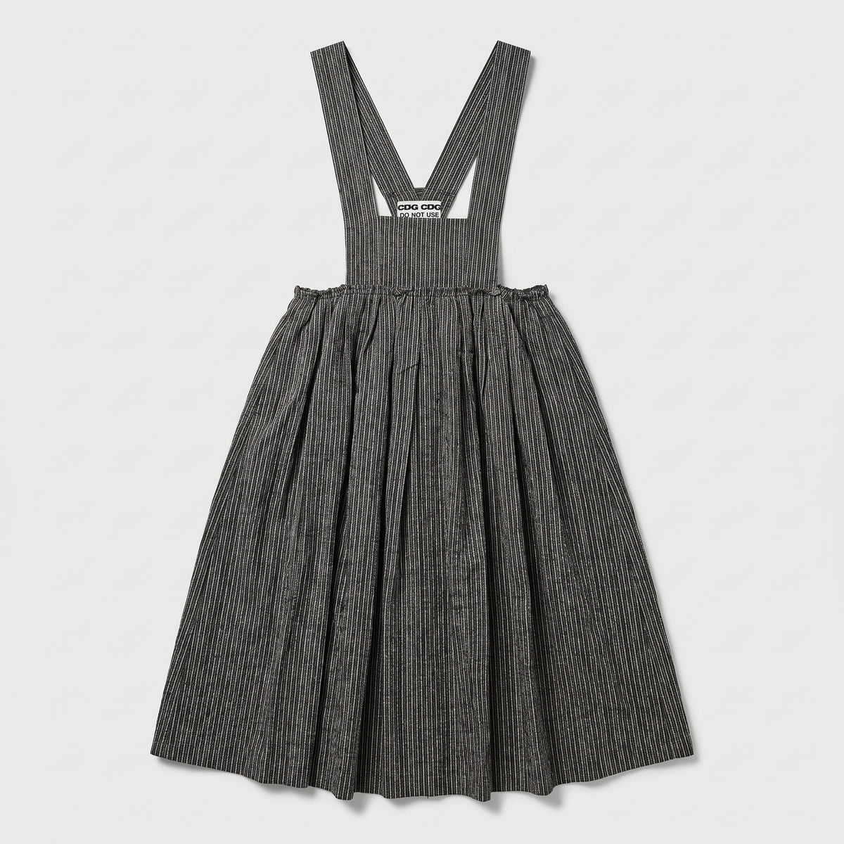 Pinstripe Gathered Pinafore Dress