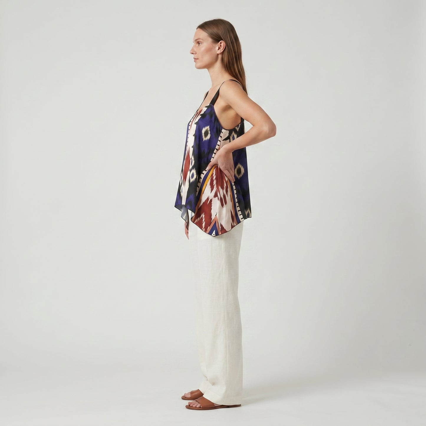 Ikat Print Silk Camisole