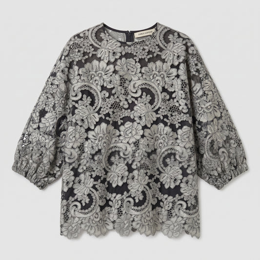 Floral Embroidered Lace Blouse