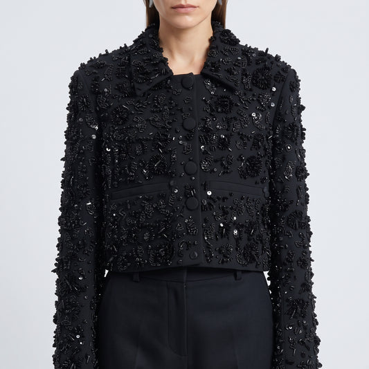 Embellished Beaded Cropped Jacket