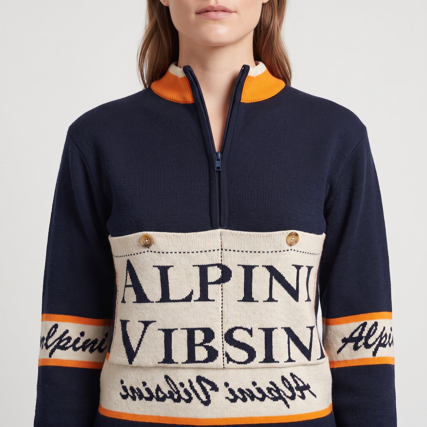 Graphic Quarter-Zip Knit Pullover