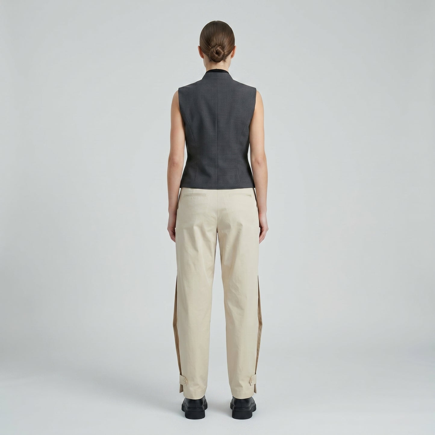 High-Waisted Split-Ankle Trousers