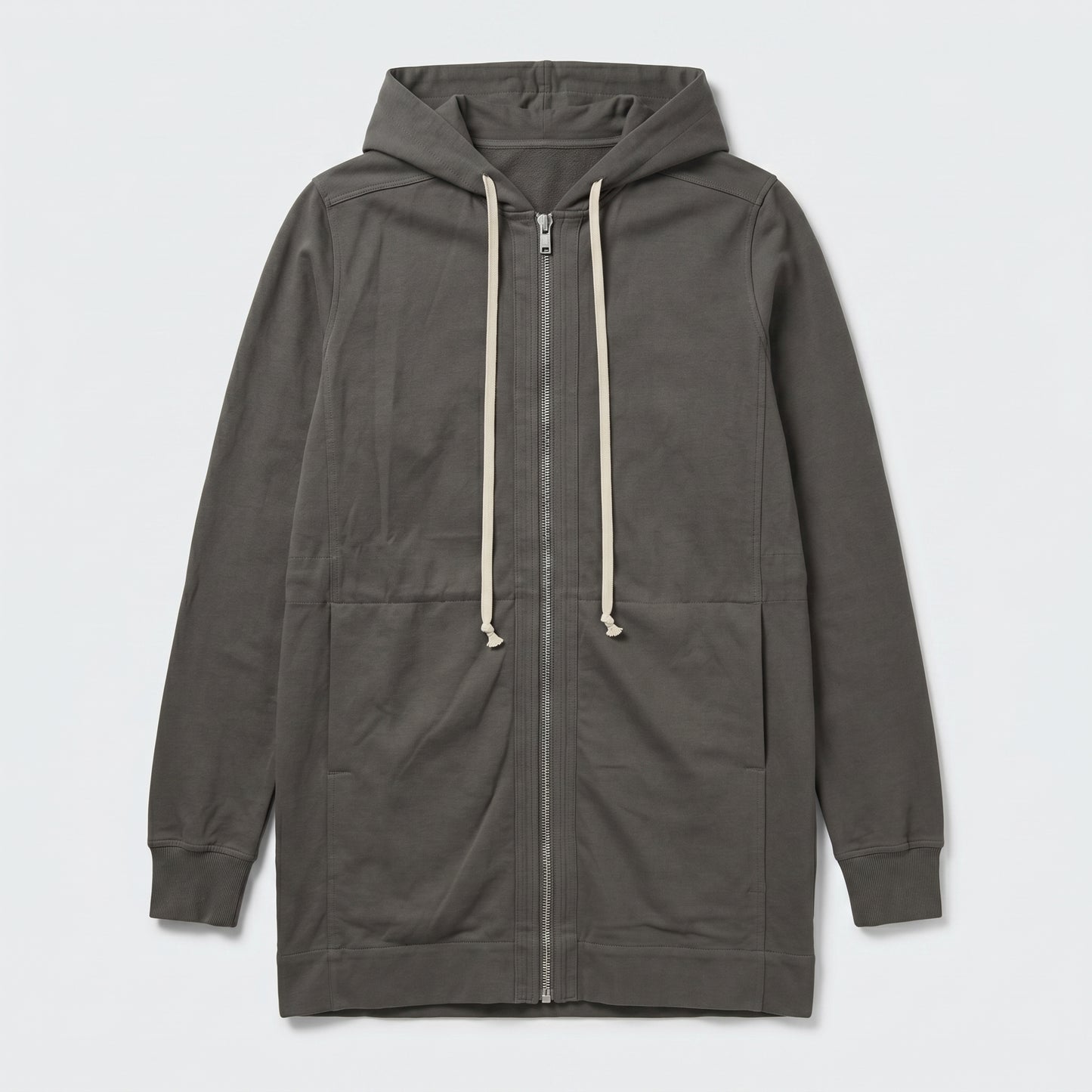 Longline Cotton Zip Hoodie