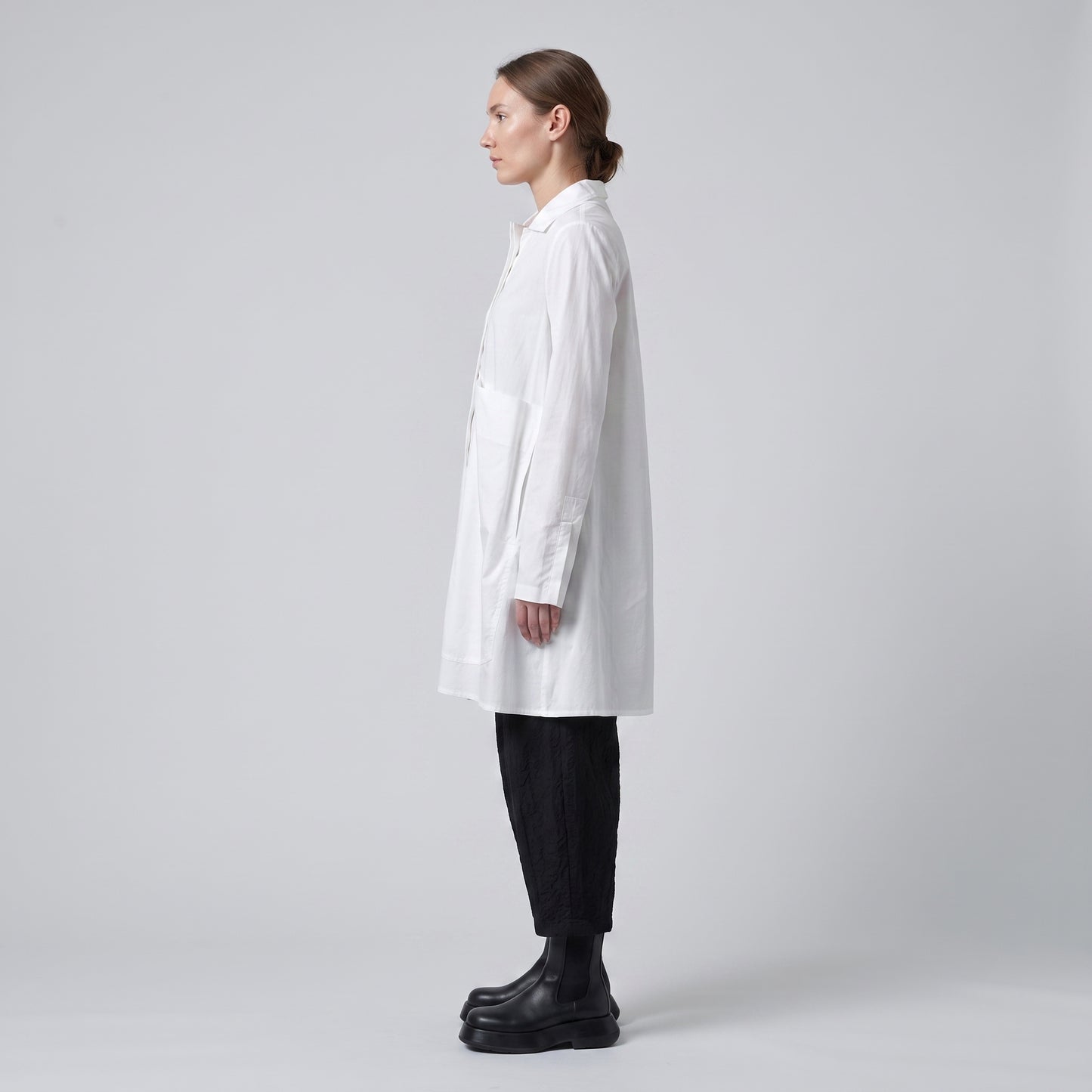 Minimalist Crisp Cotton Tunic Shirt