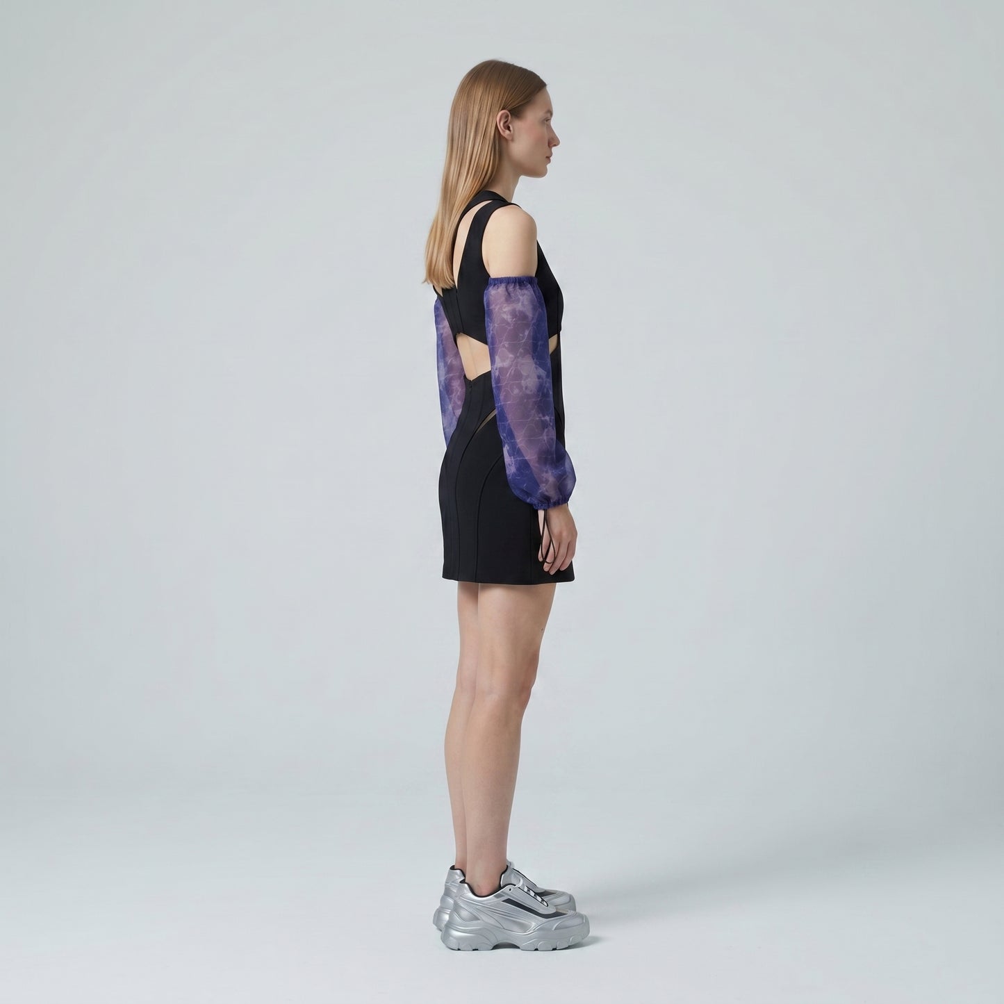 Sheer Patterned Blue Arm Sleeves