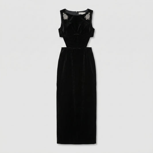 Embellished Velvet Cutout Gown