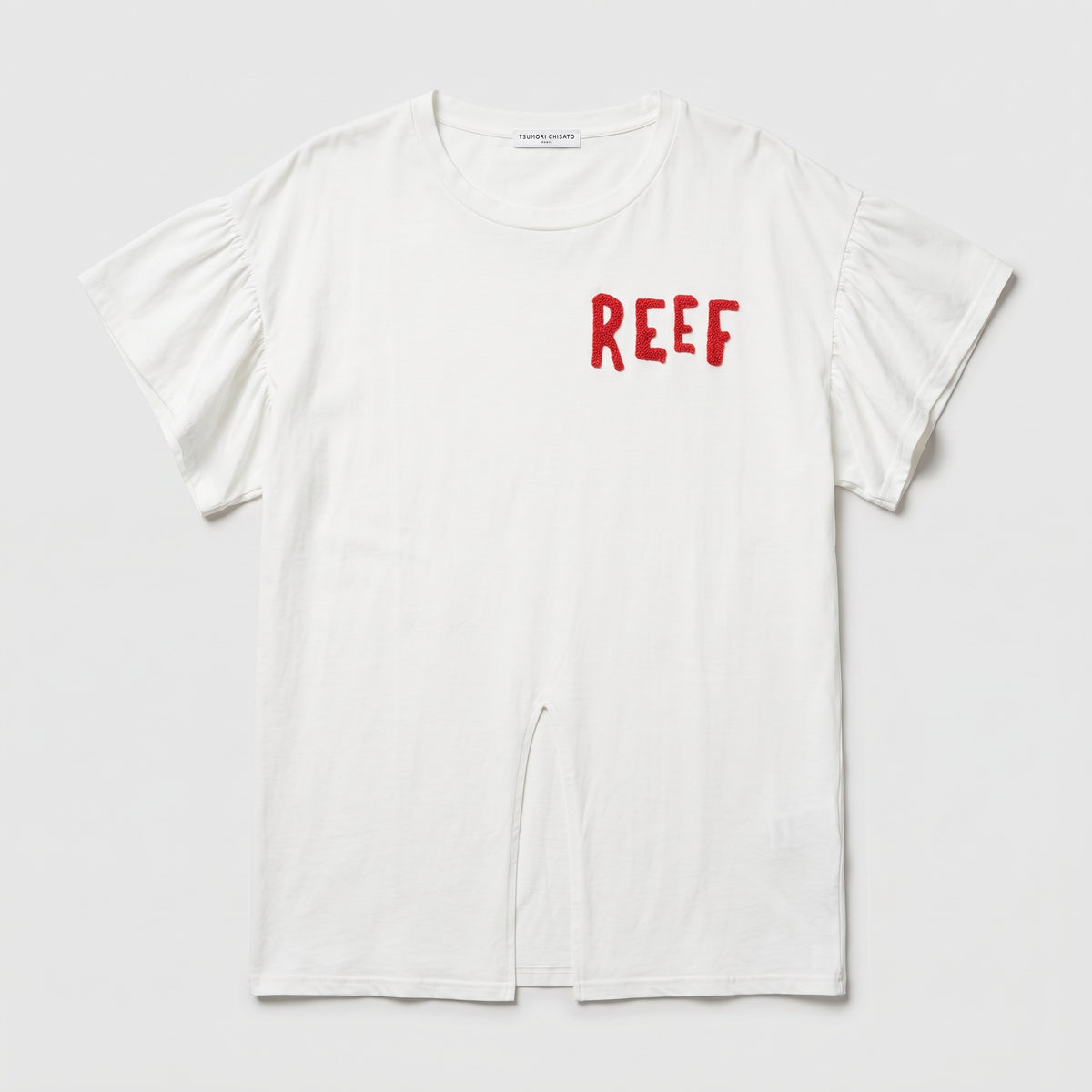 Graphic Print Ruffle Sleeve Tee