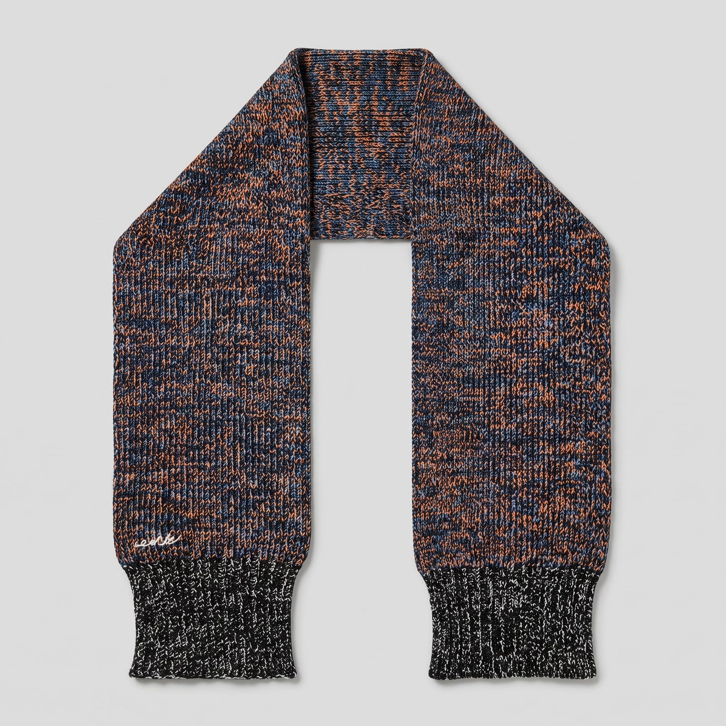 Marled Knit Ribbed Scarf