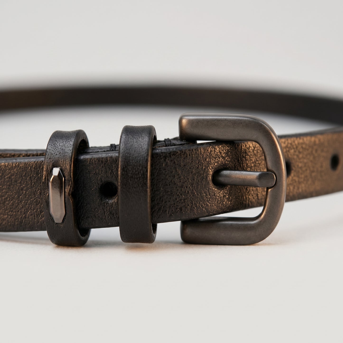 Slim Distressed Leather Belt