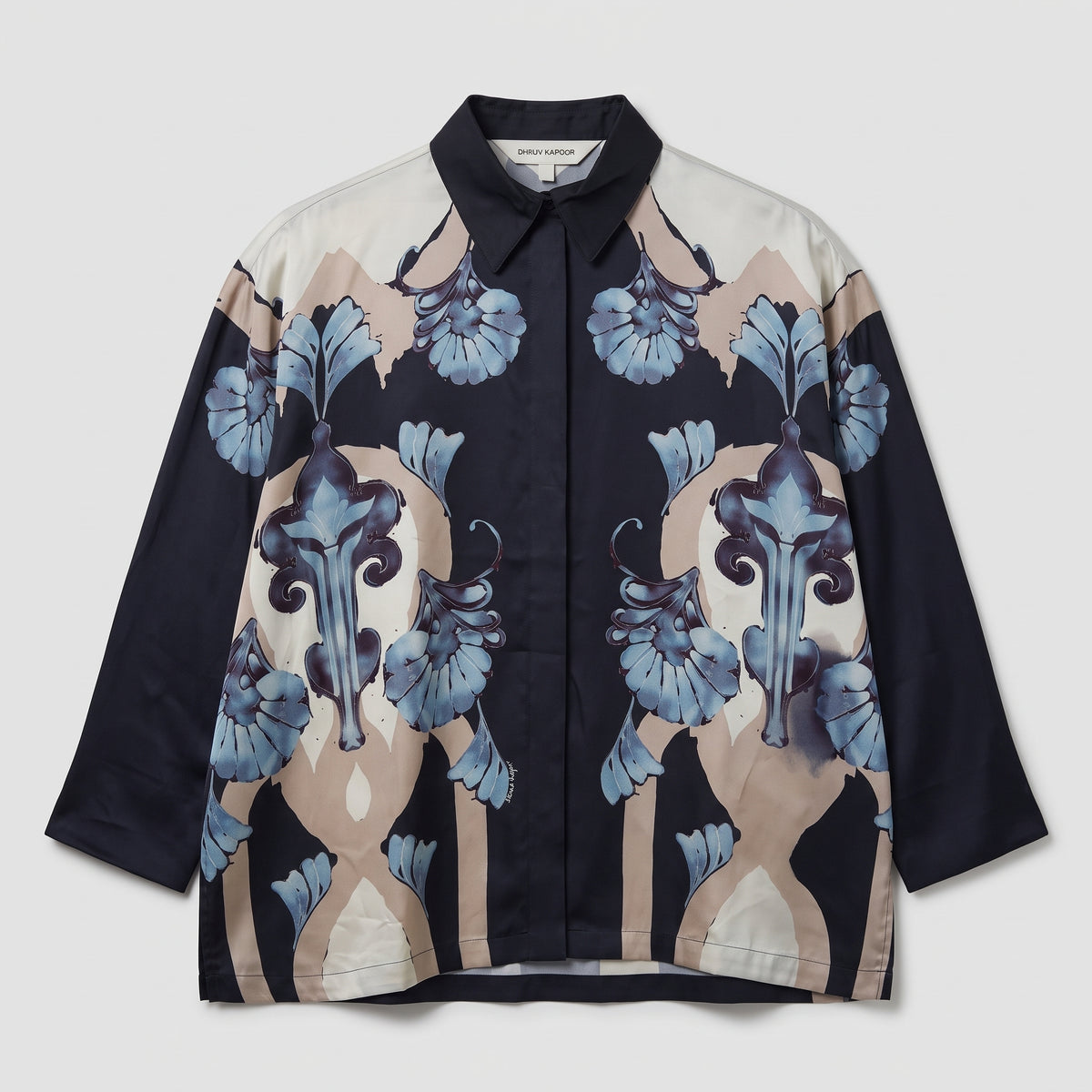 Abstract Print Oversized Shirt