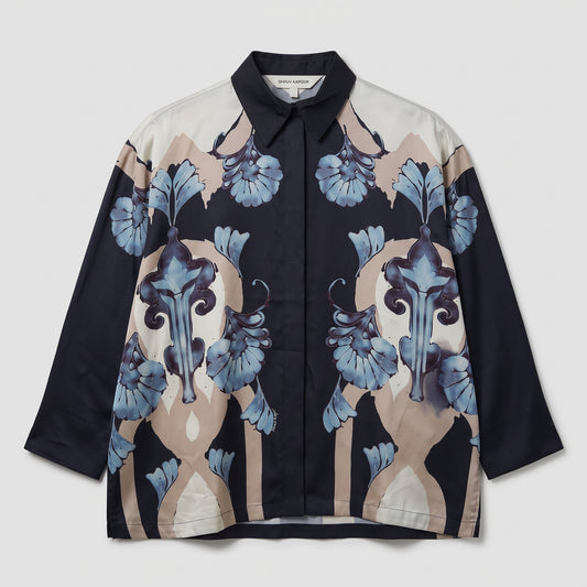 Abstract Print Oversized Shirt