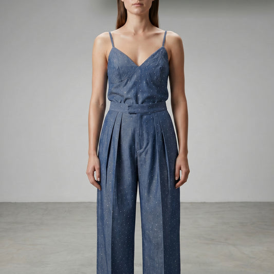 Polka Dot Pleated Trousers