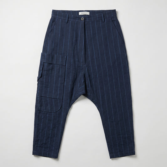 Pinstripe Drop Crotch Trousers