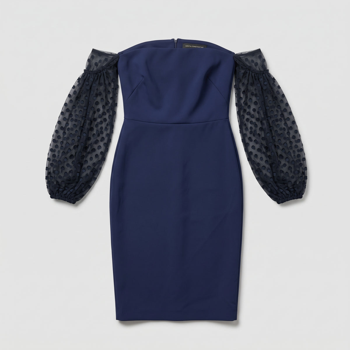 Off-Shoulder Polka Dot Sleeve Dress