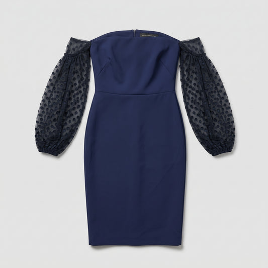 Off-Shoulder Polka Dot Sleeve Dress