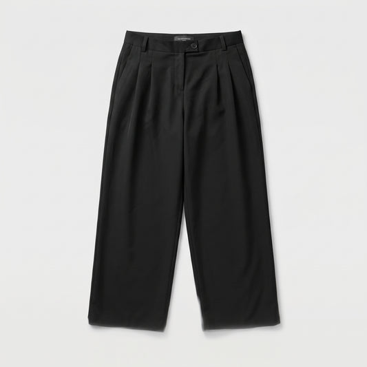 Tailored Black Pleated Trousers