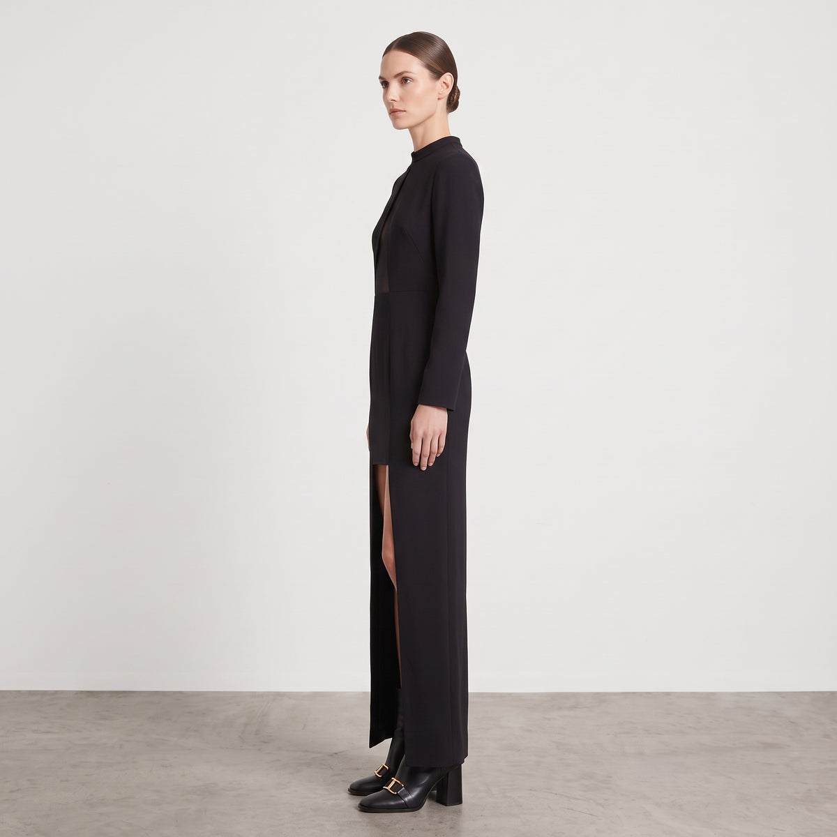 Sleek Cutout High Neck Dress