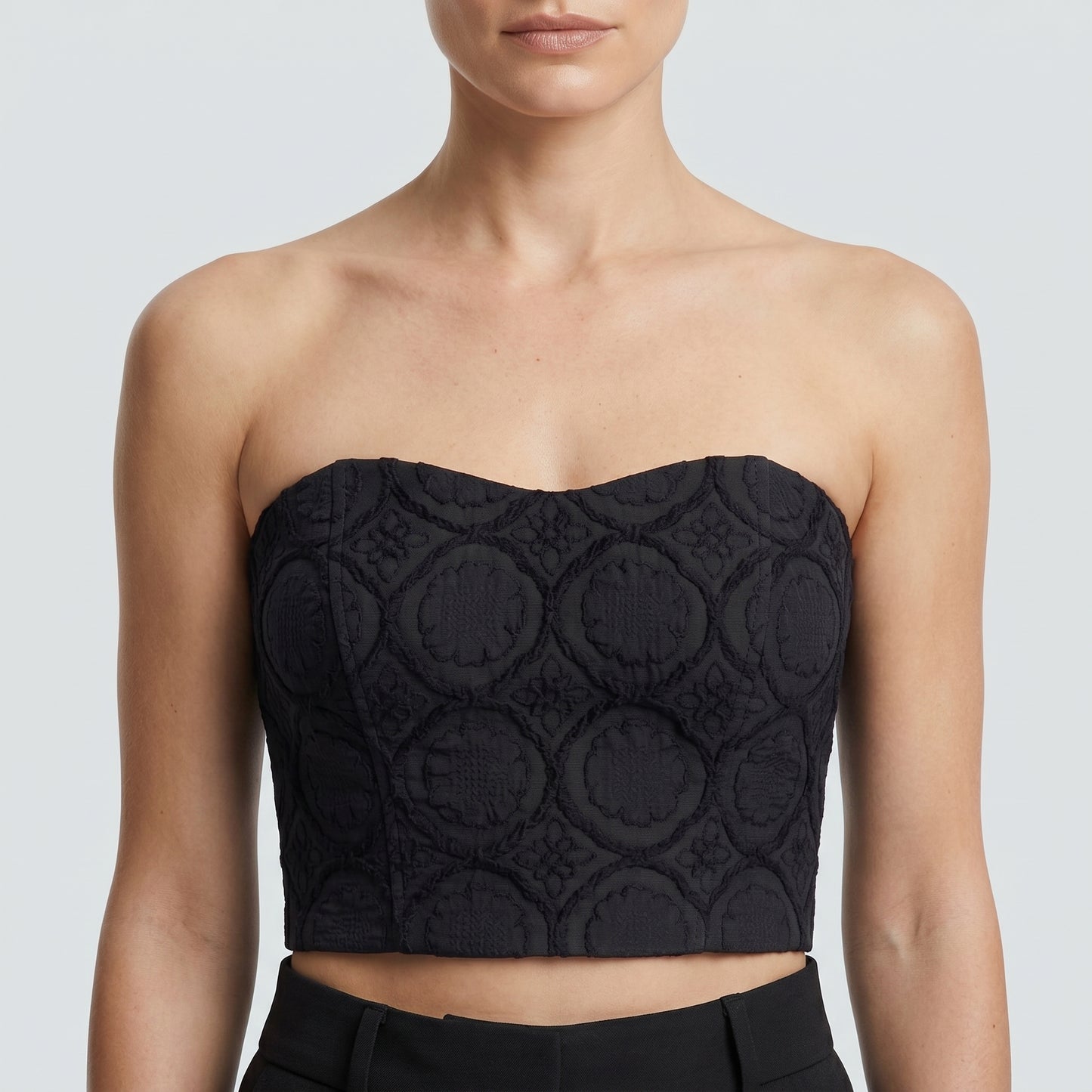 Structured Jacquard Corset Top
