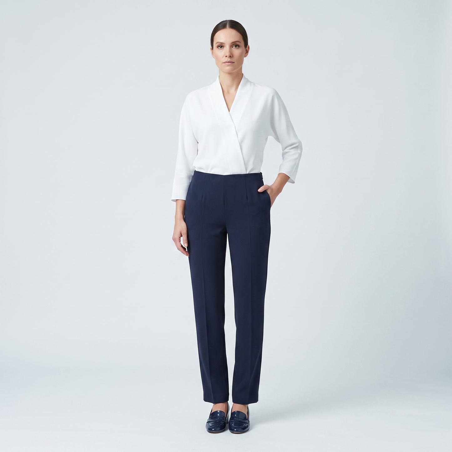 Tailored Navy Slim Trousers