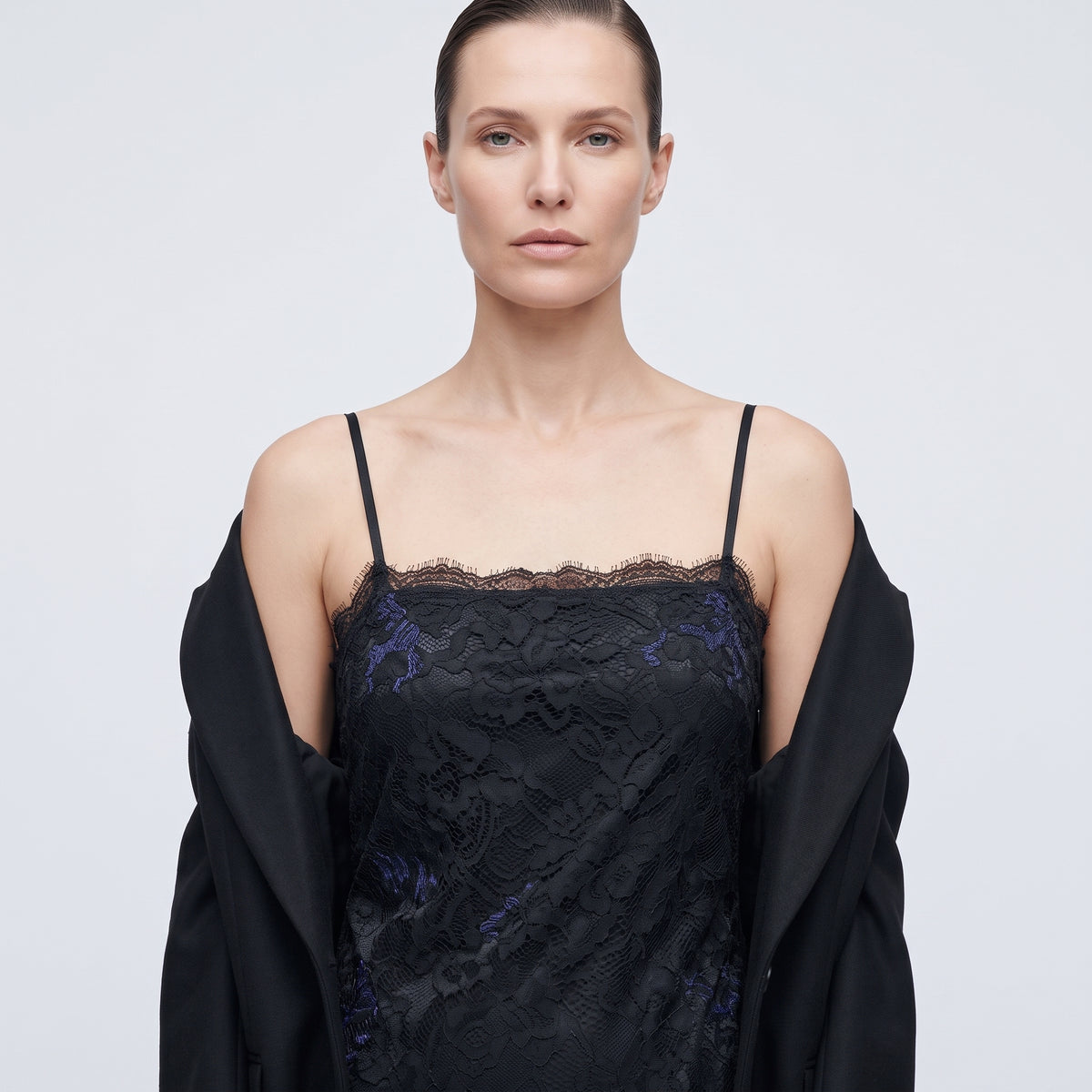 Embroidered Lace Fringe Slip Dress