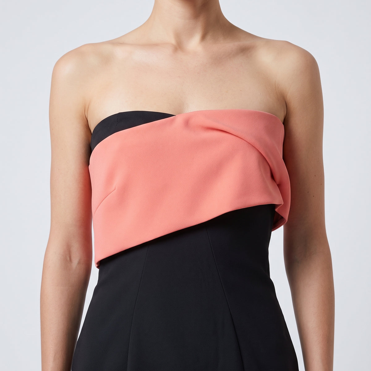 Two-Tone Strapless Cocktail Dress