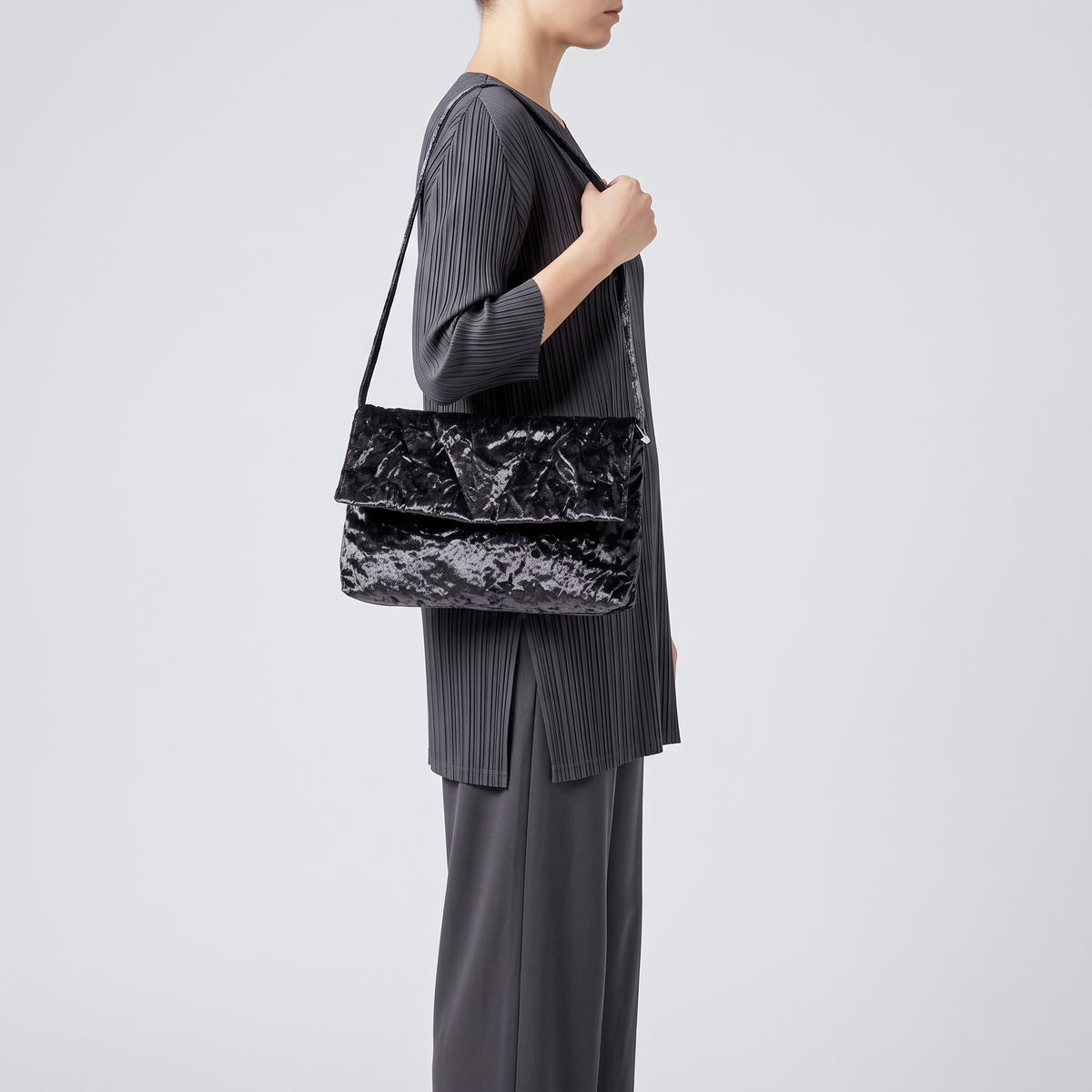 Crushed Velvet Shoulder Bag