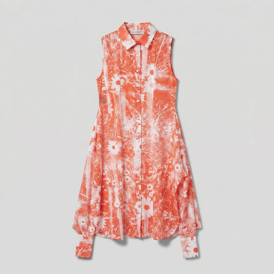 Floral Sleeveless Collared Shirt