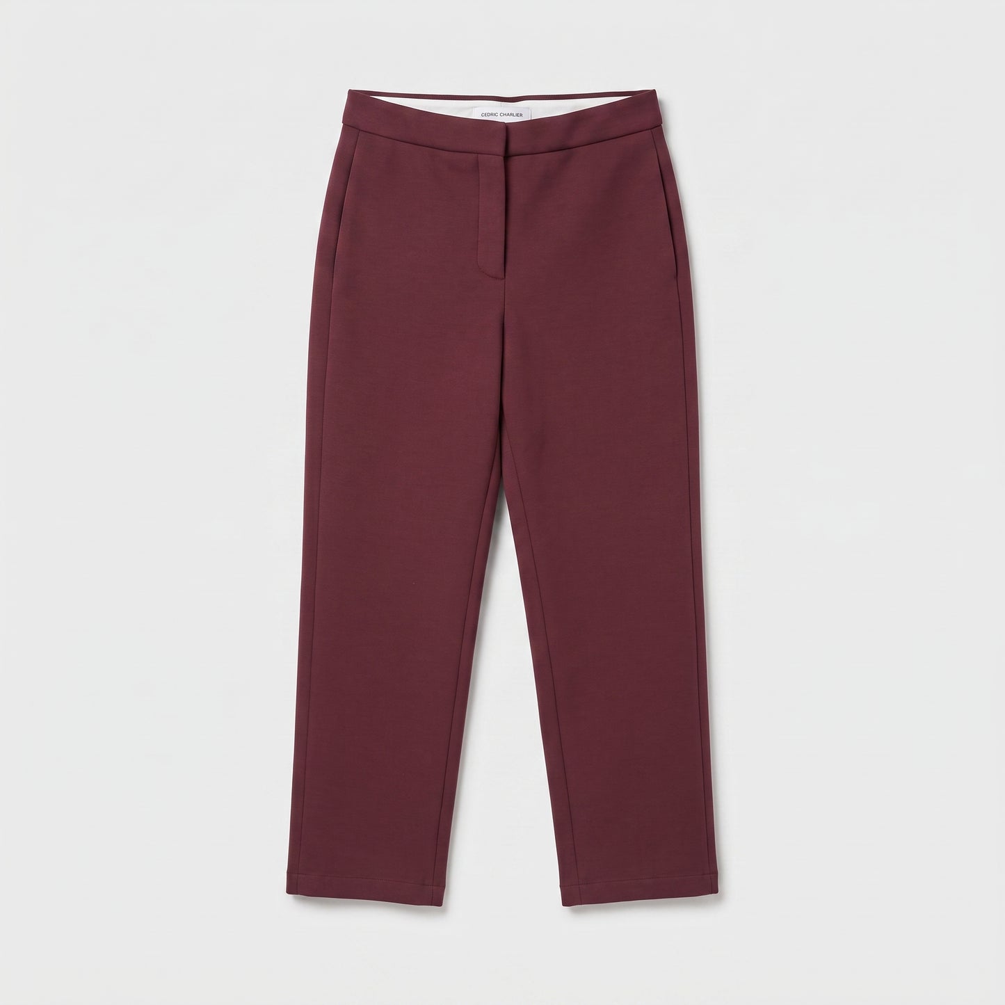 Tailored Burgundy Cropped Trousers