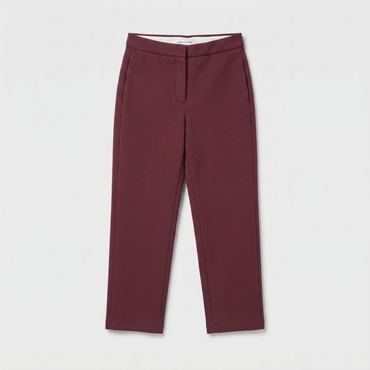 Tailored Burgundy Cropped Trousers