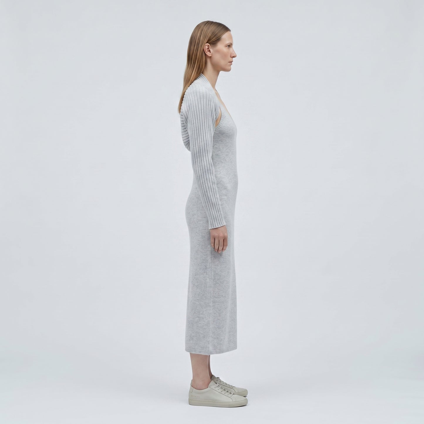 Ribbed Knit Midi Dress Set