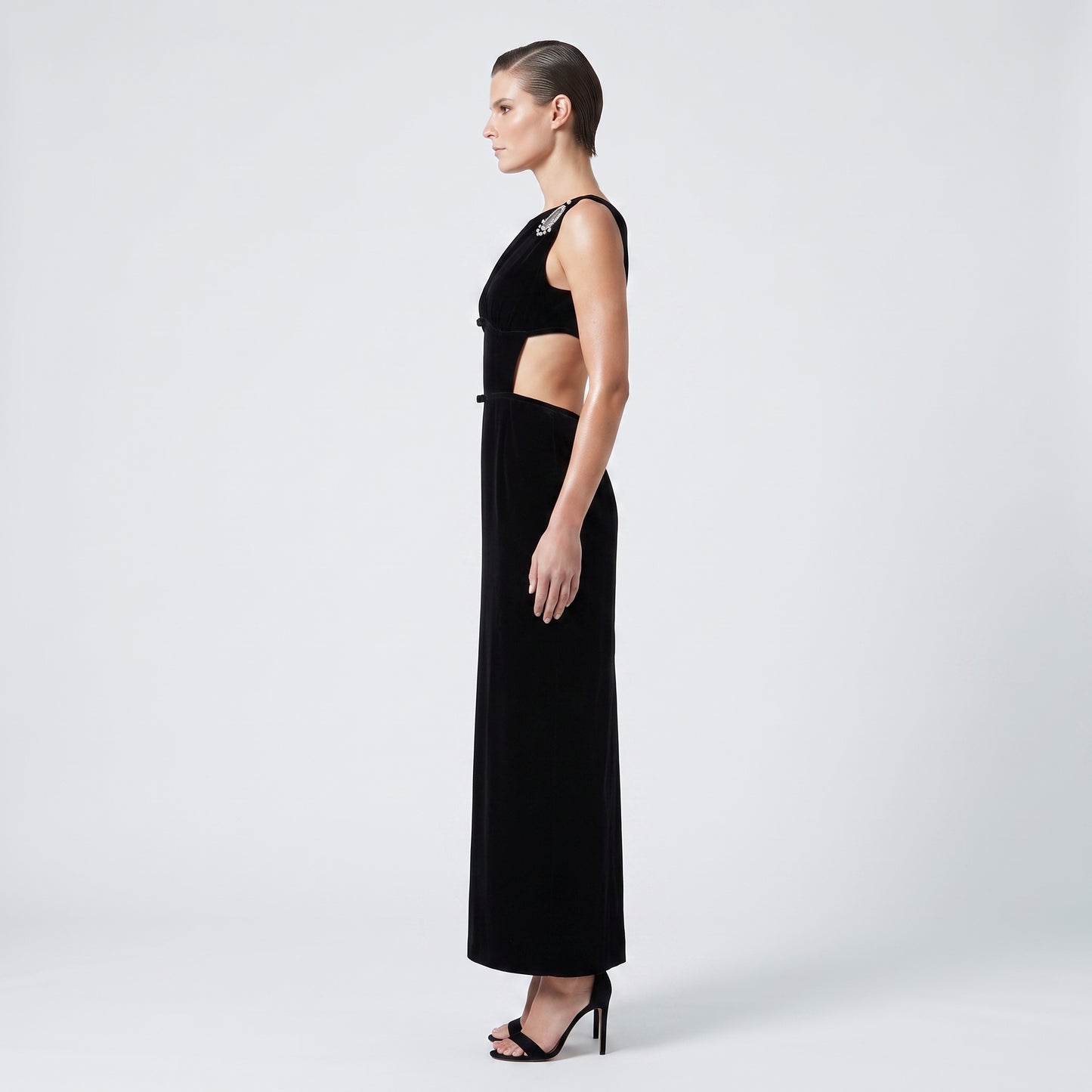 Embellished Velvet Cutout Gown